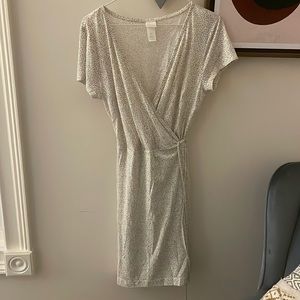 H&M faux wrap low cut dress, knee length. Perfect condition.